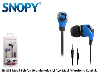 SNOPY SN-802 Mobil Telefon Uyumlu Kulak Açık Mavi resmi