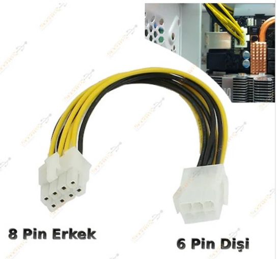 Picture of 6 Pin Dişi - 8 Pin Erkek Anakart Power Çevirici