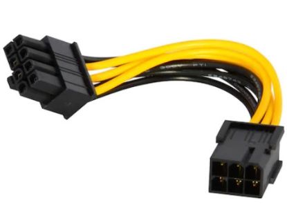PCI-e POWER KABLOSU 6 pin to 8 pin DÖNÜŞTÜRÜCÜ resmi