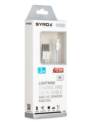 SYROX SYX-C82 Lightning 6S/7 Plus 2.0A 2 Metre Kab resmi
