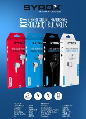 SYROX K17 Stereo Kulakiçi Kulaklık resmi