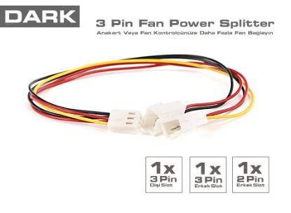 Dark Çift Çıkışlı 3Pin Fan Çoklayıcı Kablo resmi