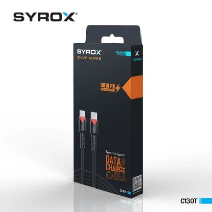 SYROX C130T PD 30W TYPE-C TO TYPE-C DATA&ŞARJ KABL resmi