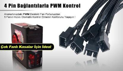 Alfais Flexa P5 5 Port Çıkışlı Pwm Fan Çoklayıcı resmi