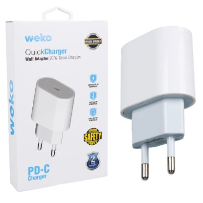 WEKO BEYAZ PD 20 WATT IPHONE TYPE-C HIZLI ŞARJ BAŞ resmi