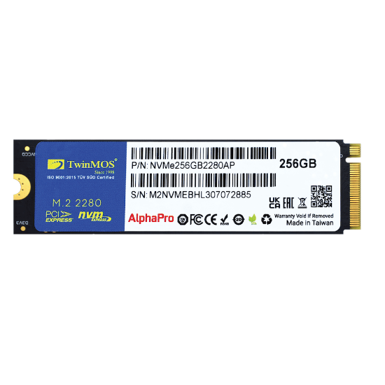 TwinMOS 256GB M.2 PCIe Gen3 NVMe SSD (3600-3250Mb) resmi