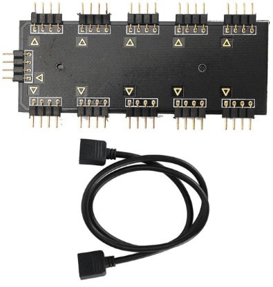 Alfais RGB Led Fan Şerit Hub Splitter 10 Port 12V  resmi