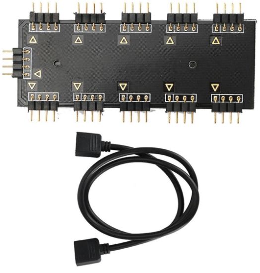 Alfais RGB Led Fan Şerit Hub Splitter 10 Port 12V  resmi