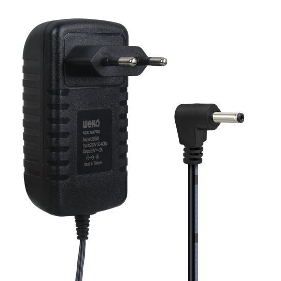 WEKO 9 VOLT-2 AMPER 3.5*1.35 UÇLU PRİZ TİPİ ADAPTÖ resmi
