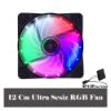 12Cm Kasa Fanı 3D 15 Led Rgb Soğutucu Fan Renkli resmi