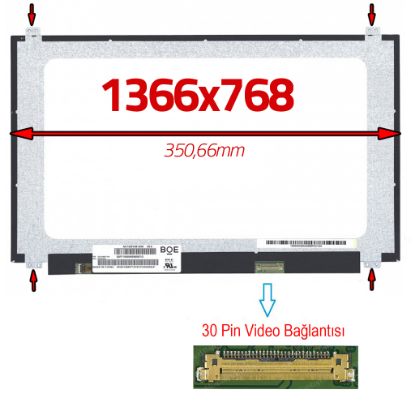 OEM 15.6" LED 1366 X 768 HD 30PİN SLİM MAT 350MM resmi