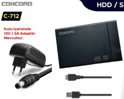CONCORD C-712 3.5 inç Sata/HDD/SSD Uyumlu USB 3.0 resmi