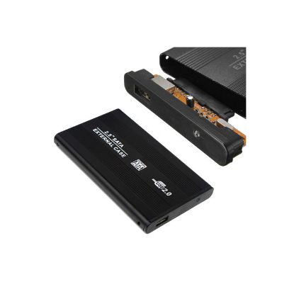 OEM 2,5 SATA HARDİSK KUTUSU USB 2.0 Aluminyum Siya resmi