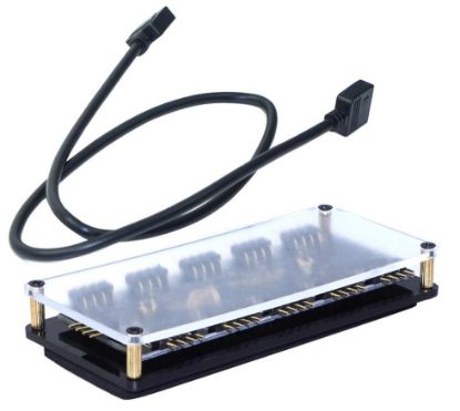 Alfais RGB Led Fan Şerit Hub Splitter 10 Port 12V  resmi