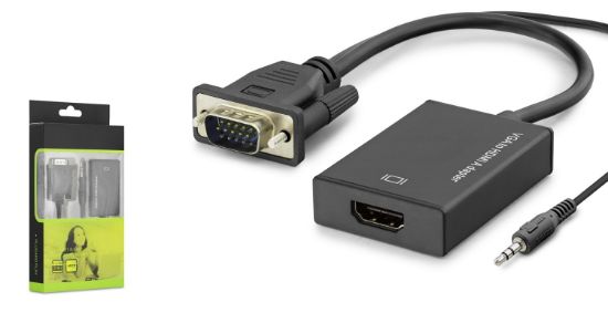 Hadron Vga To Hdmi F Çevirici + Audio 1080P Siyah resmi