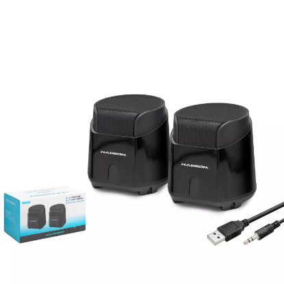 Hadron Bilgisayar Hoparlörü 1+1 8.5*9*9 Cm SİYAH resmi