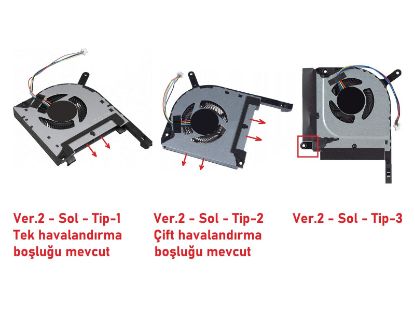 Asus FX506L Notebook Fan / Ver.2 (Sol Fan) - Tip-1 resmi