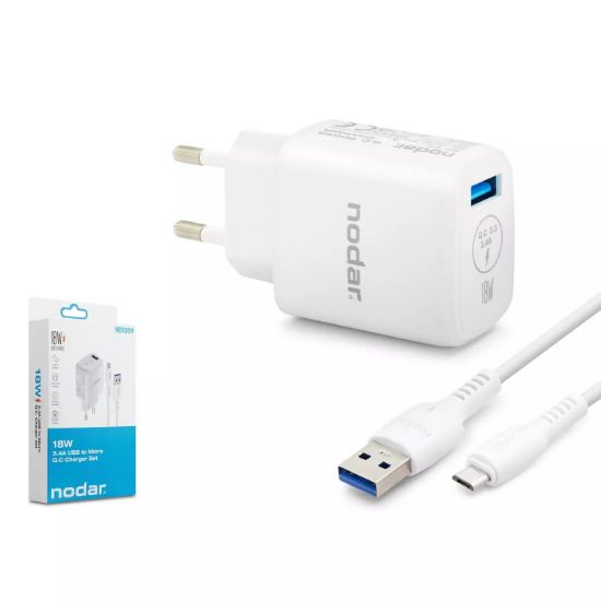 NODAR Micro USB QC 3.0 Hızlı Şarj Seti 18W 3.4A US resmi