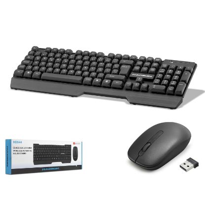HADRON Kablosuz Klavye Mouse Seti 1600 DPI Siyah resmi