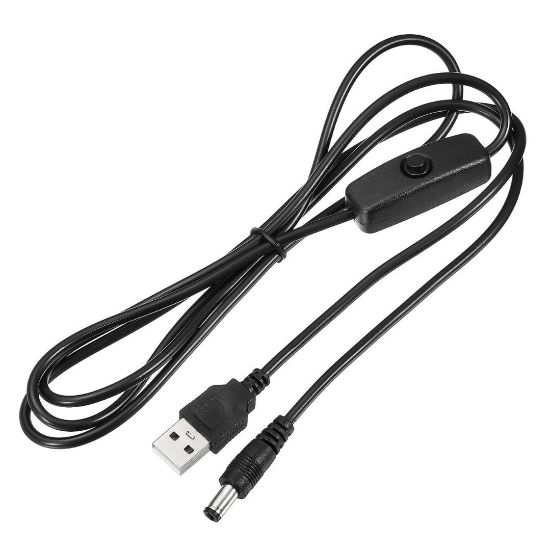 Alfais Usb To Dc 5.5x2.1mm Güç Kablosu 1.5 Metre resmi