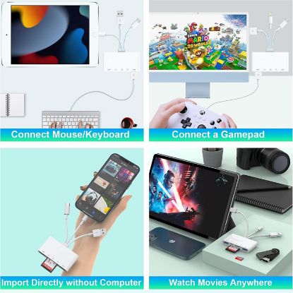 Alfais USB 3.0 Type-C Lightning To Sd, Tf Otg Kart resmi