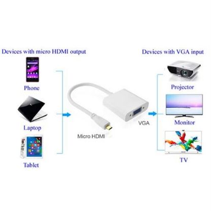 OEM Micro Hdmi To Vga Çevirici Adaptör (Ses Destek resmi