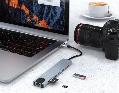 RACA TYPE-C 8IN1 HDMI ÇOK FONKSİYONLU USB 3.0 DOCK resmi