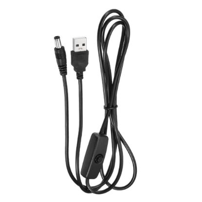 Alfais Usb To Dc 5.5x2.1mm Güç Kablosu 1.5 Metre resmi