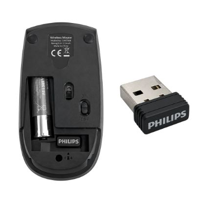 PHILIPS 1600 DPI SESSİZ TIKLAMA SİYAH KABLOSUZ MOU resmi