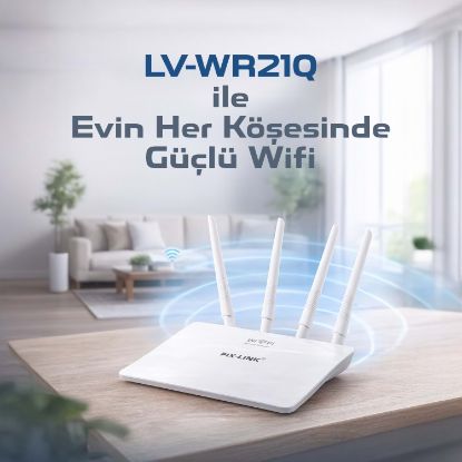 PIX-LINK WIFI REPEATER + ROUTER + AP 300Mbps BEYAZ resmi